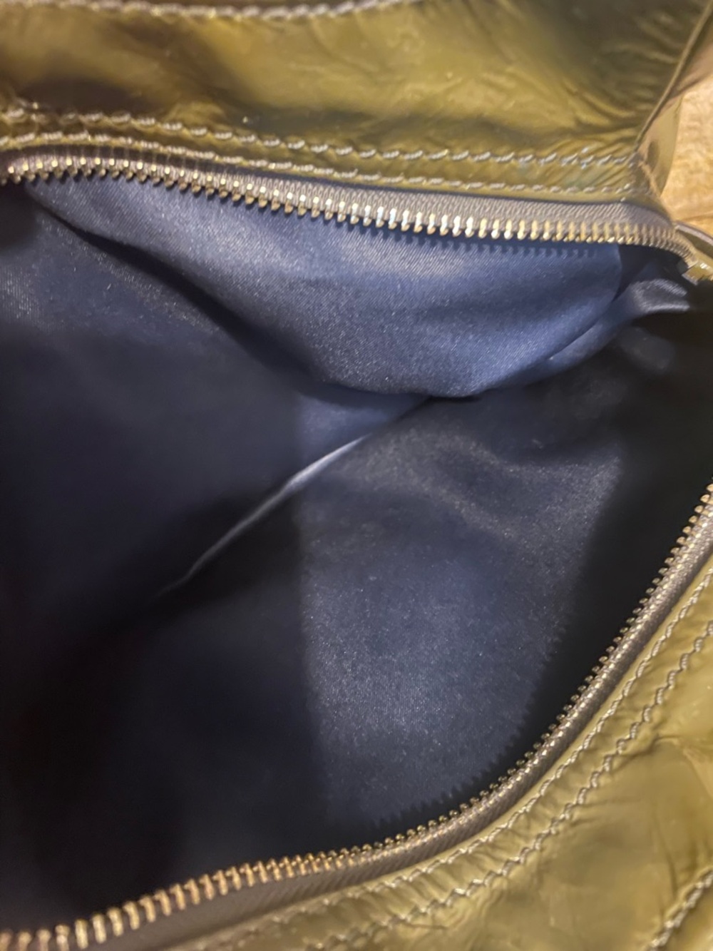 COACH Madison Glossy Olive Green Satchel Bag Hobo Shoulder Purse - Picture 9 of 11